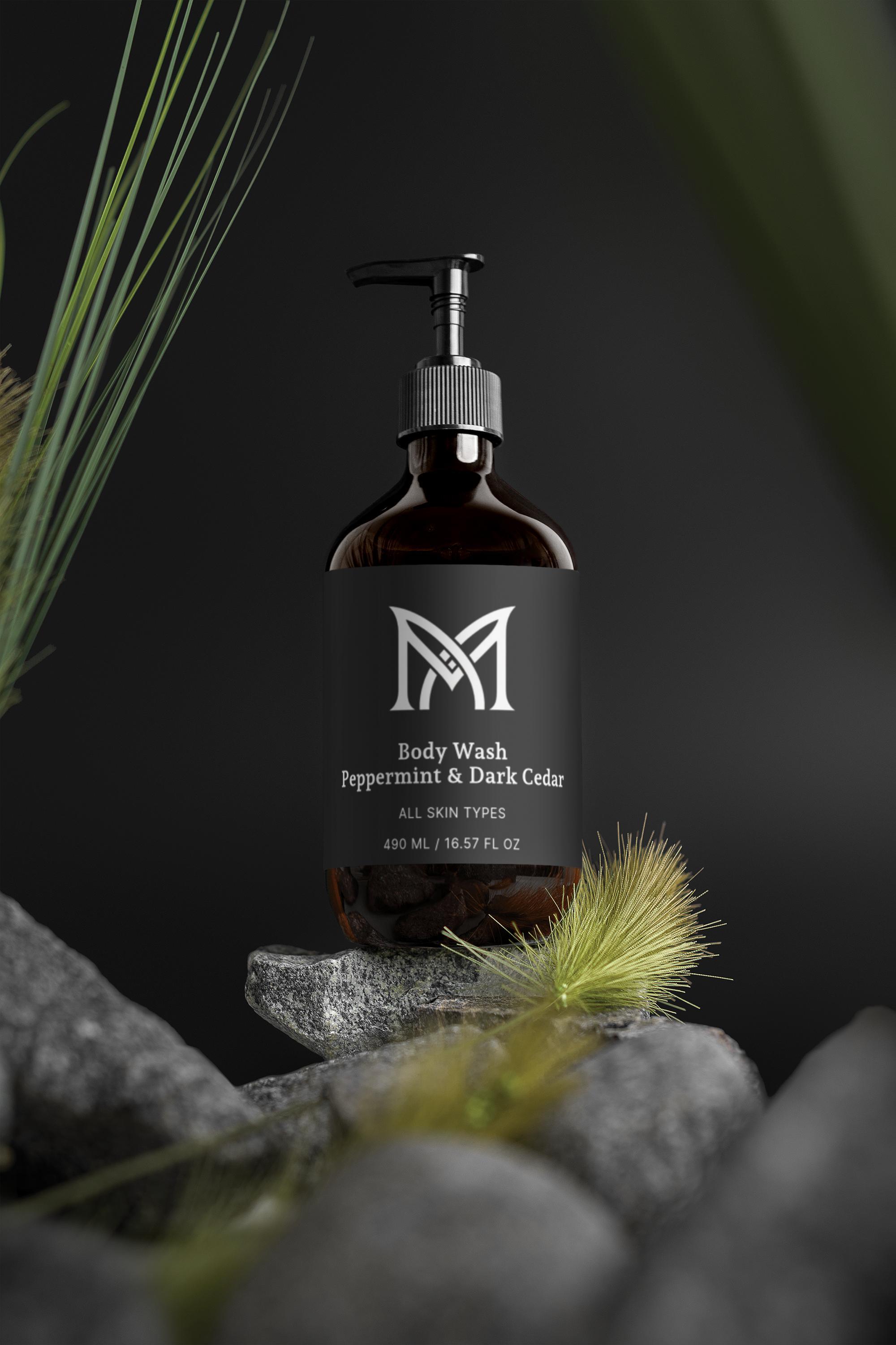 Body Wash, Peppermint & Dark Cedar
